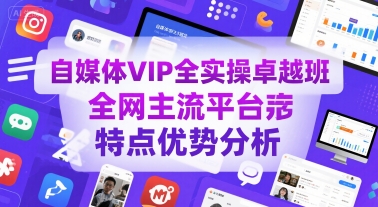 自媒体VIP全实操卓越班，全网主流平台特点优势分析|云雀资源分享