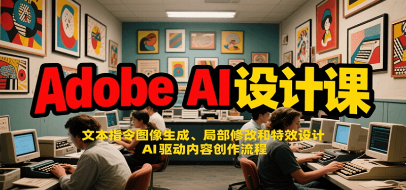 Adobe AI设计课:文本指令图像生成、局部修改和特效设计,AI驱动内容创作流程|云雀资源分享
