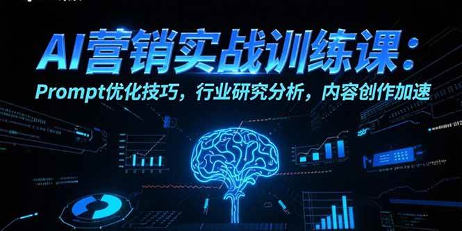AI营销实战训练课：Prompt优化技巧，行业研究分析，内容创作加速|云雀资源分享