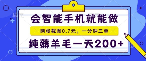 2025年零撸手机项目，二十秒一单，纯薅羊毛，一天200+做就有【揭秘】|云雀资源分享