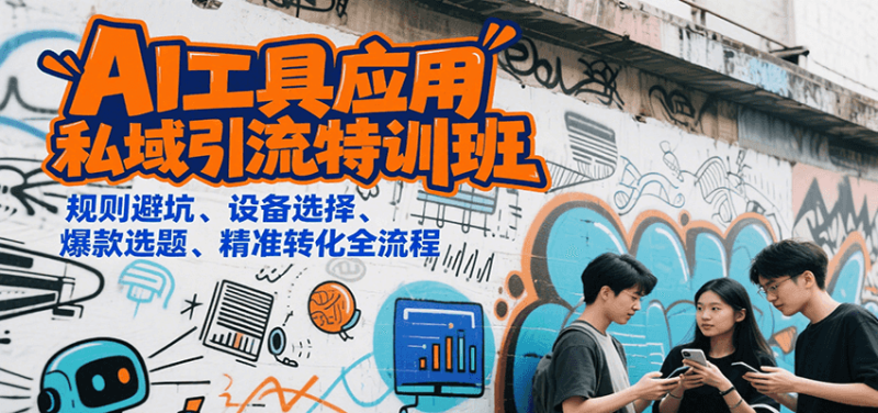 AI工具应用私域引流特训班,规则避坑、设备选择、爆款选题、精准转化全流程|云雀资源分享