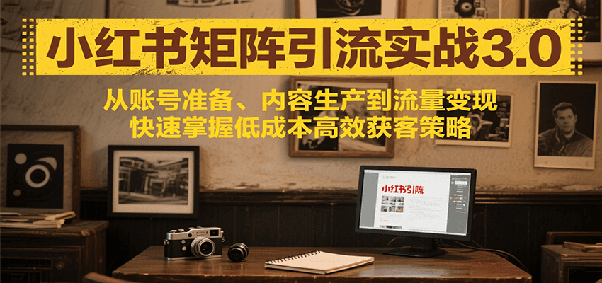 小红书矩阵引流3.0，从账号准备、内容生产到流量变现，快速掌握低成本高效获客策略|云雀资源分享