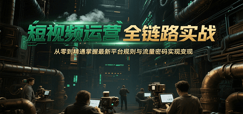 短视频运营全链路实战，从零到精通掌握最新平台规则与流量密码实现变现|云雀资源分享