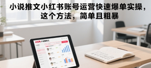 小说推文小红书账号运营快速爆单实操，这个方法，简单且粗暴|云雀资源分享