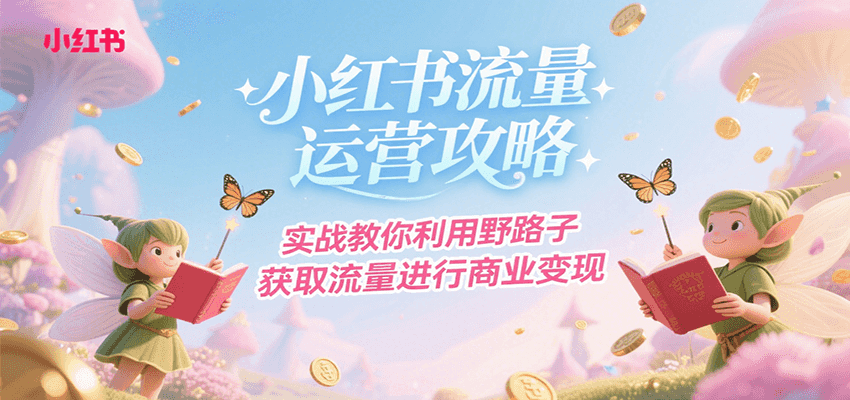 小红书流量运营攻略，实战教你利用野路子获取流量进行商业变现|云雀资源分享