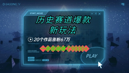 20个作品涨粉67W，一条视频收益1k+，历史赛道爆款新玩法|云雀资源分享