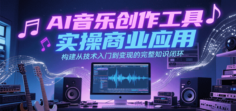 AI音乐创作工具实操商业应用,构建从技术入门到变现的完整知识闭环|云雀资源分享