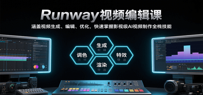 Runway视频编辑课,涵盖视频生成、编辑、优化,快速掌握影视级AI视频制作全栈技能|云雀资源分享