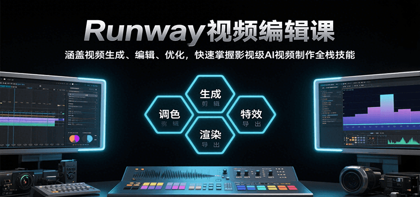 Runway视频编辑课，涵盖视频生成、编辑、优化，快速掌握影视级AI视频制作全栈技能|云雀资源分享
