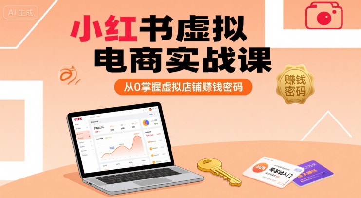 小红书虚拟电商实战课，从0掌握虚拟店铺賺钱密码|云雀资源分享