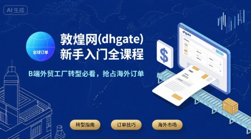 敦煌网(dhgate)新手入门全课程，B端外贸工厂转型必看，抢占海外订单|云雀资源分享