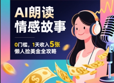 Ai朗读情感故事，0门槛，1天收入5张，每天10分钟，懒人捡美金全攻略|云雀资源分享