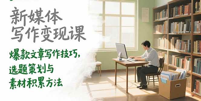 图片[1]-新媒体写作变现课，爆款文章写作技巧，选题策划与素材积累方法