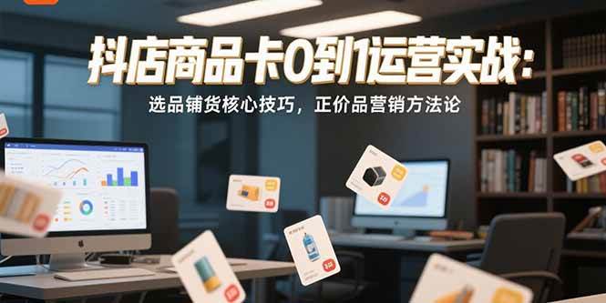 图片[1]-抖店商品卡0到1运营实战：选品铺货核心技巧，正价品营销方法论