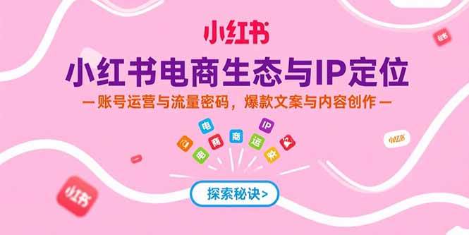 图片[1]-小红书电商生态与IP定位，账号运营与流量密码，爆款文案与内容创作