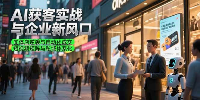 图片[1]-AI获客实战与企业新风口，实体店逆袭与自动化成交 短视频矩阵与私域体系化