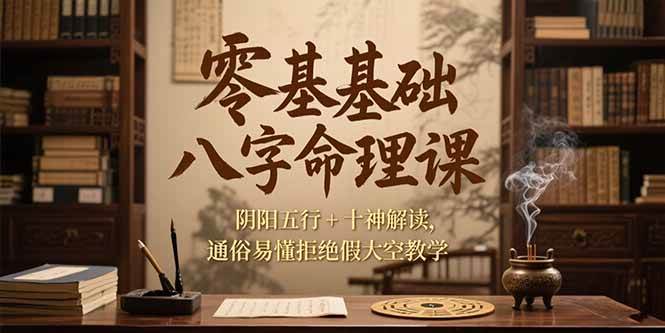 图片[1]-零基础八字命理课，阴阳五行+十神解读，通俗易懂拒绝假大空教学