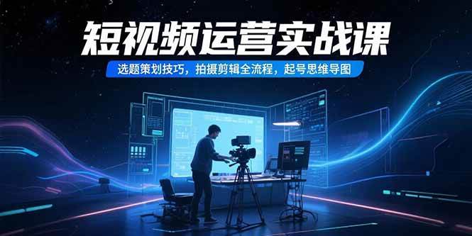 图片[1]-短视频运营实战课，选题策划技巧，拍摄剪辑全流程，起号思维导图