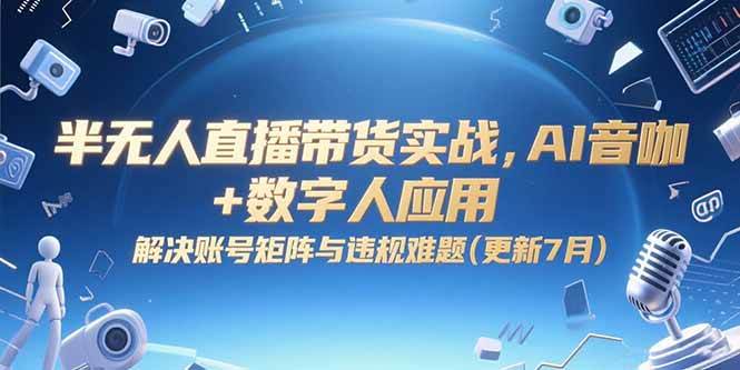 图片[1]-半无人直播带货实战，AI音咖+数字人应用 解决账号矩阵与违规难题(更新7月)