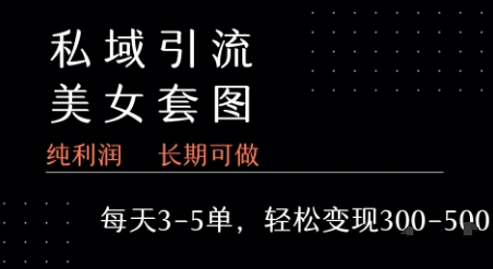私域卖套图每天3-5单  每单利润99-2张+