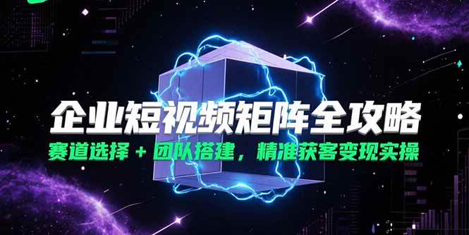 图片[1]-企业短视频矩阵全攻略，赛道选择+团队搭建，精准获客变现实操