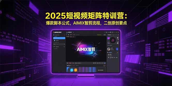 图片[1]-2025短视频矩阵特训营：爆款脚本公式，AIMIX智剪流程，二创原创要点
