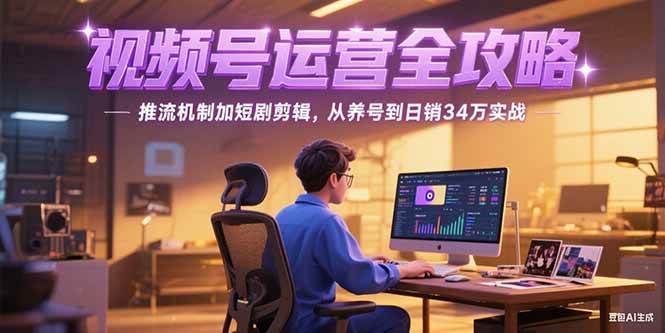 图片[1]-2025视频号运营全攻略，推流机制加短剧剪辑，从养号到日销34万实战