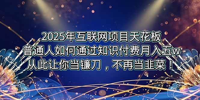 图片[1]-2025年互联网项目天花板，普通人如何通过卖项目实现逆风翻盘，月入5W＋！