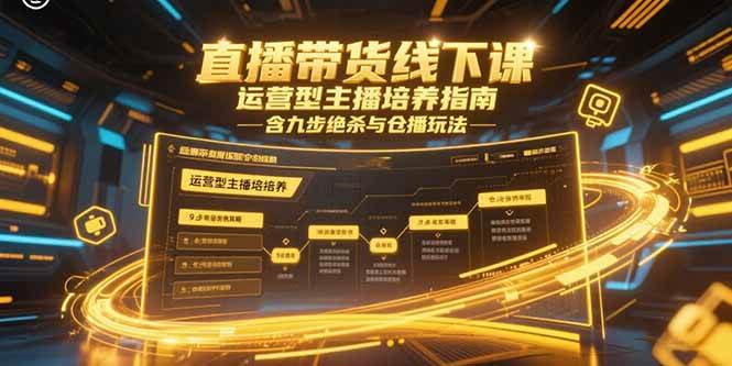 图片[1]-直播带货线下课，运营型主播培养指南，含九步绝杀与仓播玩法