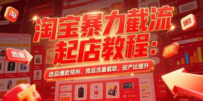 图片[1]-淘宝暴力截流起店教程：选品爆款预判，竞品流量截取，投产比提升