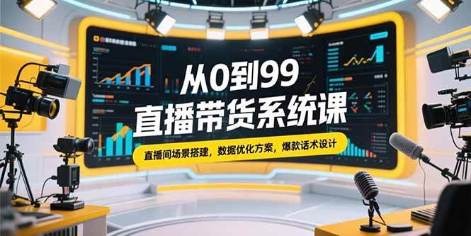 图片[1]-从0到99直播带货系统课，直播间场景搭建，数据优化方案，爆款话术设计