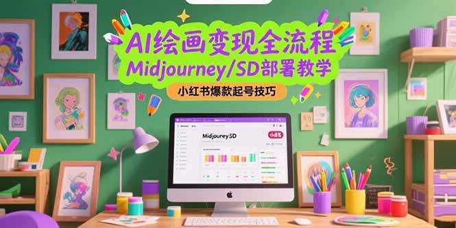 图片[1]-AI绘画变现全流程，Midjourney/SD部署教学，小红书爆款起号技巧