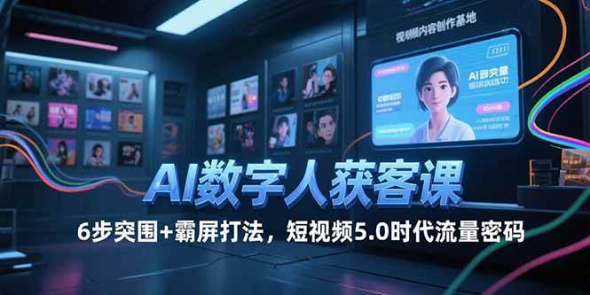 图片[1]-AI数字人获客课，6步突围+霸屏打法，短视频5.0时代流量密码