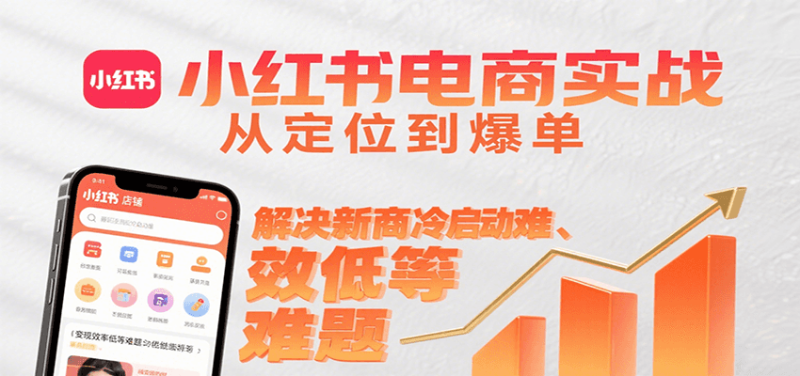 小红书电商实战，从定位到爆单解决新商冷启动难、变现效率低等难题|云雀资源分享