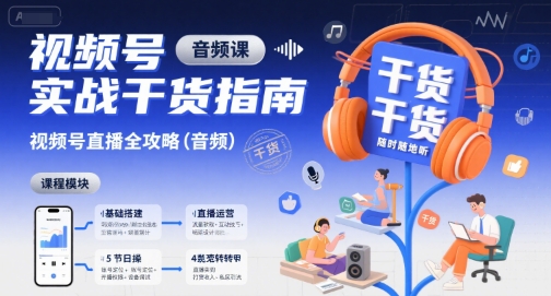 视频号实战干货指南，视频号直播全攻略（音频）|云雀资源分享