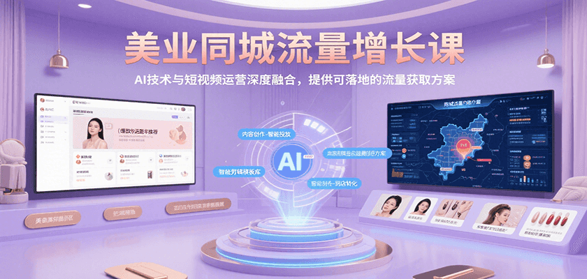 美业同城流量增长课，AI技术与短视频运营深度融合，提供可落地的流量获取方案|云雀资源分享