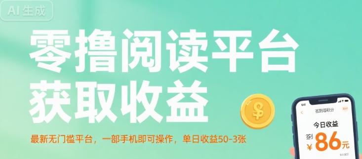 零撸阅读平台获取收益，最新无门槛平台，一部手机即可操作，单日收益50-3张【揭秘】|云雀资源分享