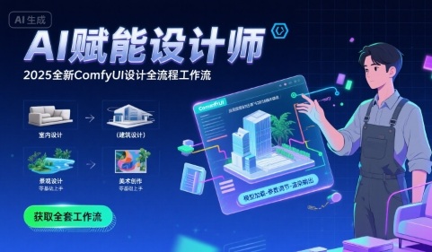 AI赋能设计师， 2025全新comfyui设计全流程工作流 ，室内-建筑-景观-美术，零基础直接上手|云雀资源分享