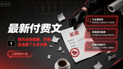 最新付费文：我的这些提醒，的确是透露了太多内幕|云雀资源分享