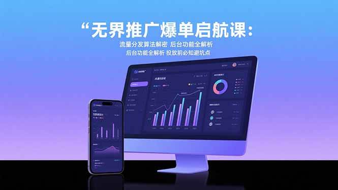 无界推广爆单启航课：流量分发算法解密 后台功能全解析 投放前必知避坑点|云雀资源分享
