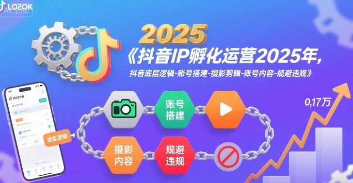 抖音IP孵化运营2025年，抖音底层逻辑-账号搭建-摄影剪辑-账号内容-规避违规|云雀资源分享