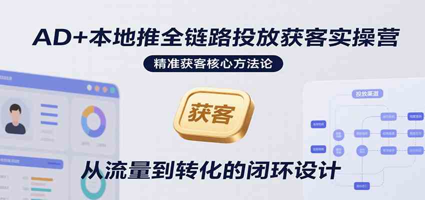 AD+本地推全链路投放获客实操营，快速掌握精准获客技巧，当天投放当天转化高效营销|云雀资源分享