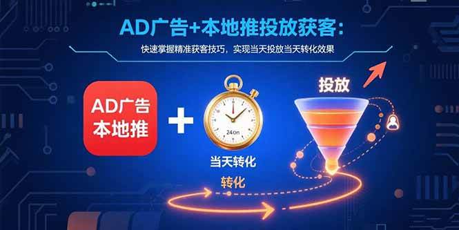 AD广告+本地推投放获客：快速掌握精准获客技巧，实现当天投放当天转化效果|云雀资源分享