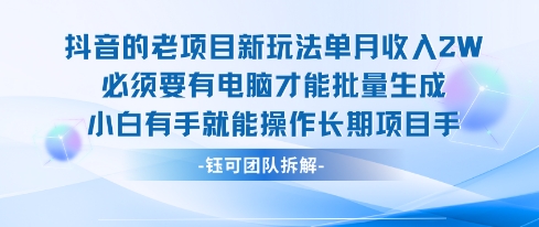 老项目新玩法单月收入2W小白有手就能操作长期项目|云雀资源分享