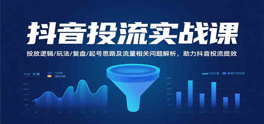 抖音投流实战课，投放逻辑/玩法/复盘/起号思路及流量相关问题解析，助力抖音投流提效|云雀资源分享