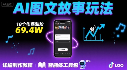 抖音爆火的ai图文故事玩法，18个作品涨粉69.4W，详细制作教程+智能体|云雀资源分享