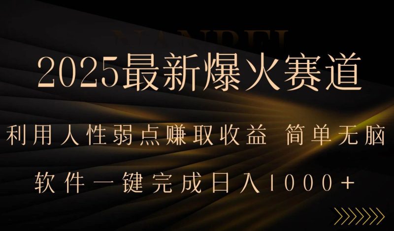 2025最新爆火赛道,利用人生弱点赚取收益,全程一键批量制作,小白轻松…|云雀资源分享