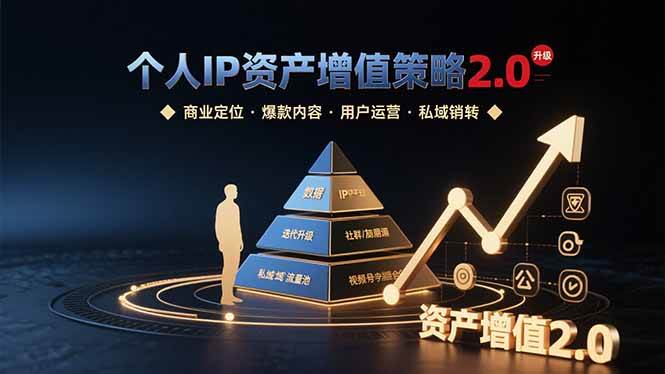 个人IP资产增值策略2.0 拆解商业定位/爆款内容/用户运营/私域销转四大模块|云雀资源分享