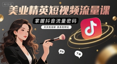 美业精英短视频流量课，掌握抖音流量密码，天天有询单，条条有转化|云雀资源分享