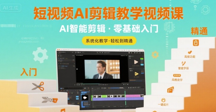 短视频AI剪辑教学视频课，入门到精通|云雀资源分享